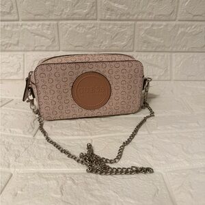 GUESS Light Pink Crossbody Bag with Chain Strap
